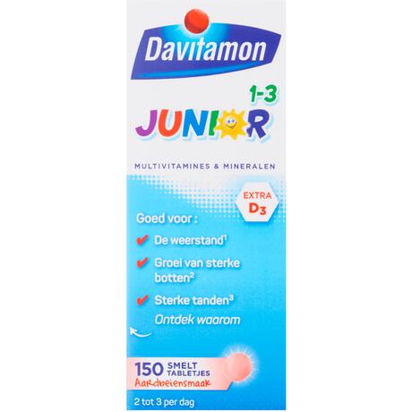 Davitamon Junior 1-3 Smelttabletjes Aardbei