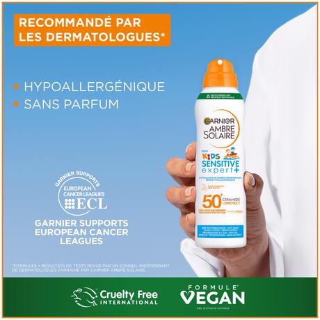 Garnier Ambre Solaire Kids Sensitive Expert Hypoallergene Zonbeschermende Mist SPF50 150 ML