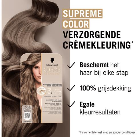 Schwarzkopf Creme Supreme Haarkleuring 7-16 Cool As Donkerblond