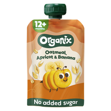 Organix Bio Knijpfruit Haver Abrikoos Banaan 12+ Maanden 100 gram