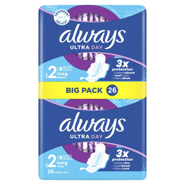 Always Ultra Maandverband Long Met Vleugels 26 stuks