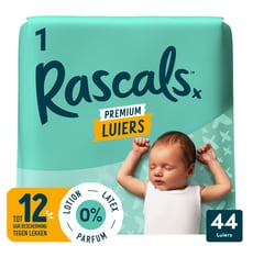Rascals Premium Luiers Maat 1 3-5 KG 44 stuks