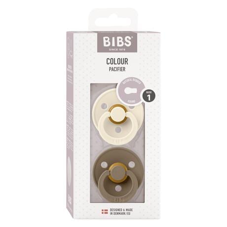 BIBS Fopspeen Two Pack Natuurlijk Rubber Ivory/Dark Oak Maat 1