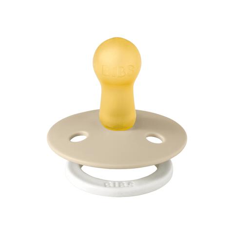 BIBS Glow in the dark Fopspeen Two Pack Natuurlijk Rubber Blush/Vanilla Maat 2