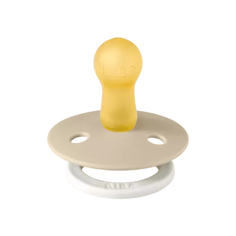 BIBS Glow In The Dark Fopspeen Rond Latex Maat 2 Blush/Vanilla 2 stuks