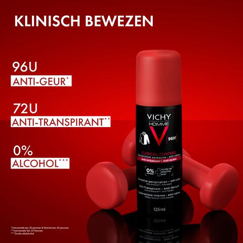 Vichy Homme Deodorant 96H Clinical Control Spray 125 ML