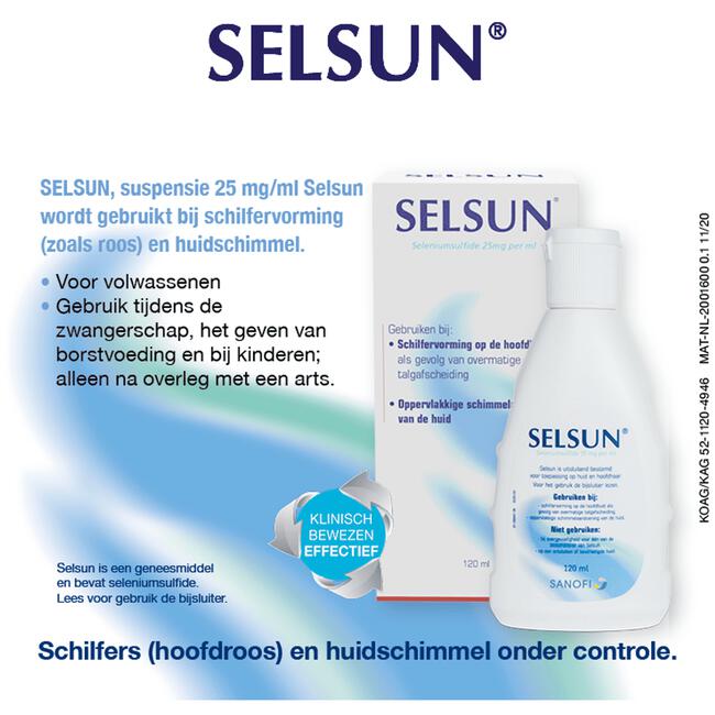 Selsun Suspensie Anti-Roos Kuurshampoo 120 ML