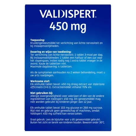 Valdispert Extra Forte 450 MG Tabletten 40 stuks