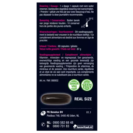 Lucovitaal Vruchtbaarheid Support Vrouw Capsules 60 stuks&nbsp;