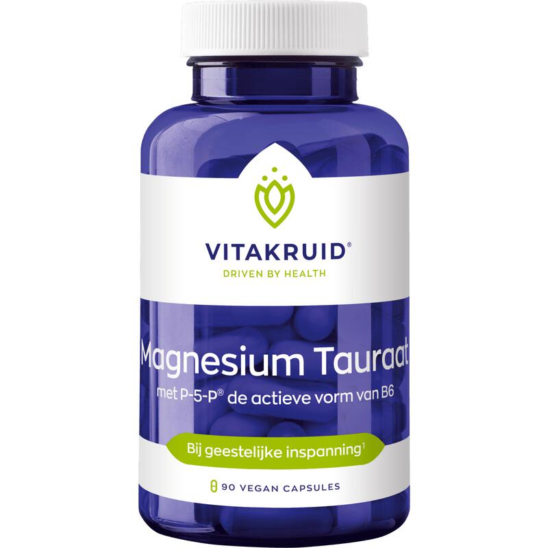 Vitakruid Magnesium Tauraat P-5-P Vegan Capsules 90 stuks