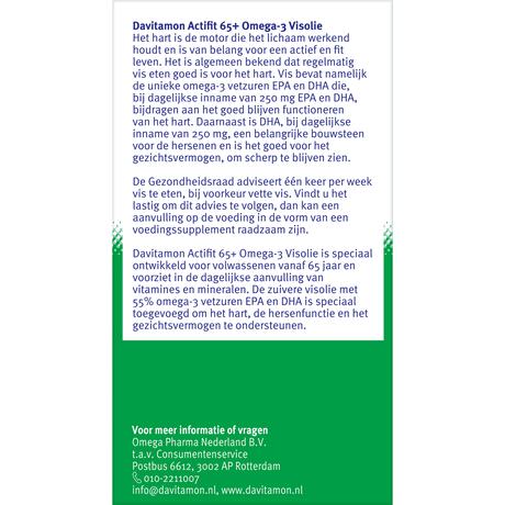 Davitamon Actifit 65+ Omega 3 Visolie Capsules