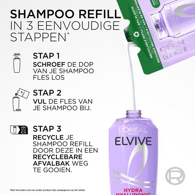 L'Oréal Paris Refill Hydra Hyaluronic Shampoo Navulling 250 ML