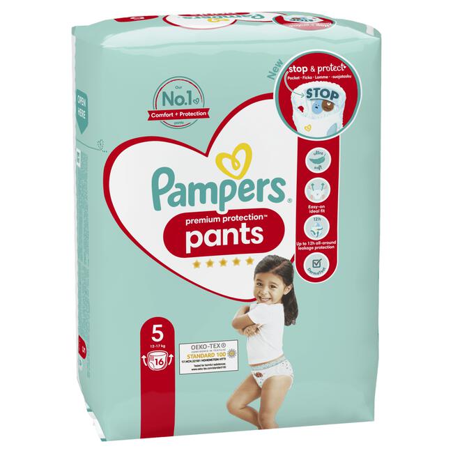 Eigenaardig Verklaring machine Pampers Premium Protection Luierbroekjes Maat 5 16 Broekjes 12KG-17KG 16 EA  | Etos