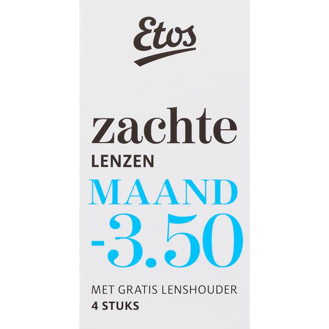 Etos Zachte Maandlenzen -3,50 + Lenshouder 4 stuks