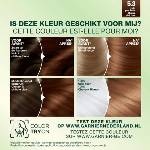 Garnier Nutrisse Crème Permanente Haarverf 5.3 Licht Goudbruin