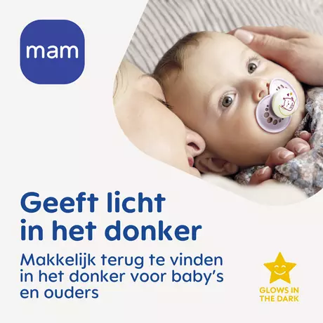 MAM Original Fopspeen Night 6-16 Maanden Blauw 2 stuks&nbsp;