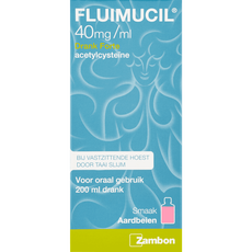 Fluimucil Drank Forte 40 mg/ml Hoestdrank Aardbeiensmaak