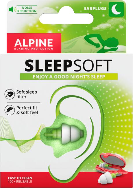 Alpine SleepSoft Herbruikbare Slaap Oordoppen 1 paar