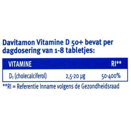 Davitamon Vitamine D 50+ Tabletjes Citroensmaak
