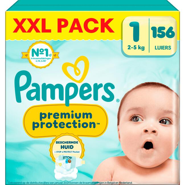 Pampers Premium Protection Maxi Pack Maat 1 156 stuks