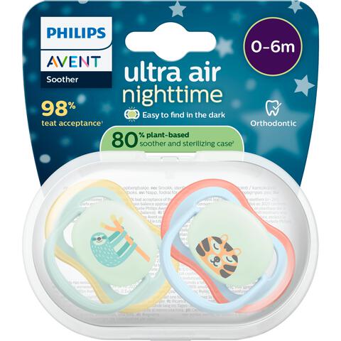Philips Avent Fopspeen Ultra Air Night  0-6M Double Pack - SCF376/24