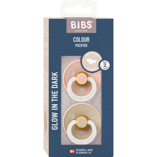 BIBS Anatomische fopspeen latex - 2 pack - Blush/Vanilla GLOW  maat 2