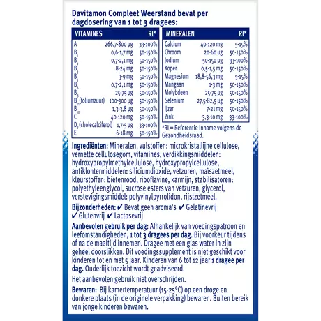 Davitamon Compleet Weerstand Vitamine C & D3 Dragees 100 stuks