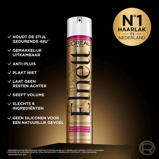 L'Oréal Paris Elnett Satin Volume Haarspray Extra Sterk 200 ML