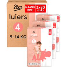 Etos Luiers Maxi Maat 4 9-14 kg Maandbox 240 stuks