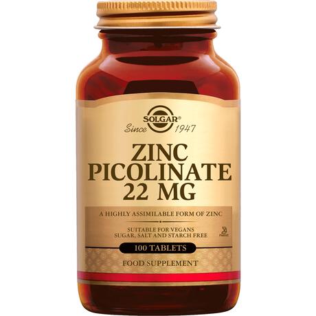 Solgar Zinc Picolinate 22 mg 100 tabletten