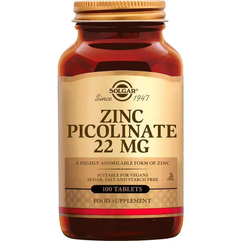 Solgar Zinc Picolinate 22 MG Tabletten 100 stuks