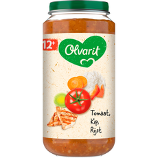 Olvarit Tomaat Kip Rijst Babyhapje 12+ maanden 250 GR