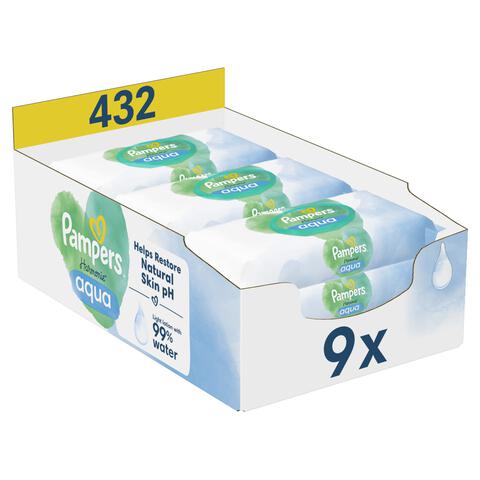 Pampers Harmonie Aqua Billendoekjes 9x48 Stuks