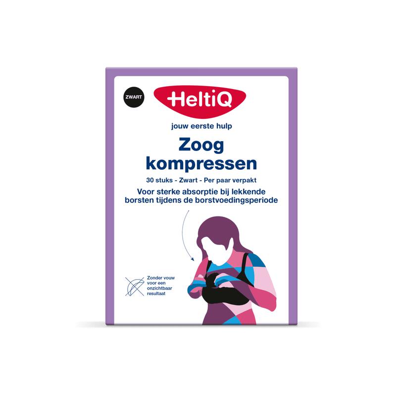 HeltiQ Zoogkompressen Zwart 30 stuks