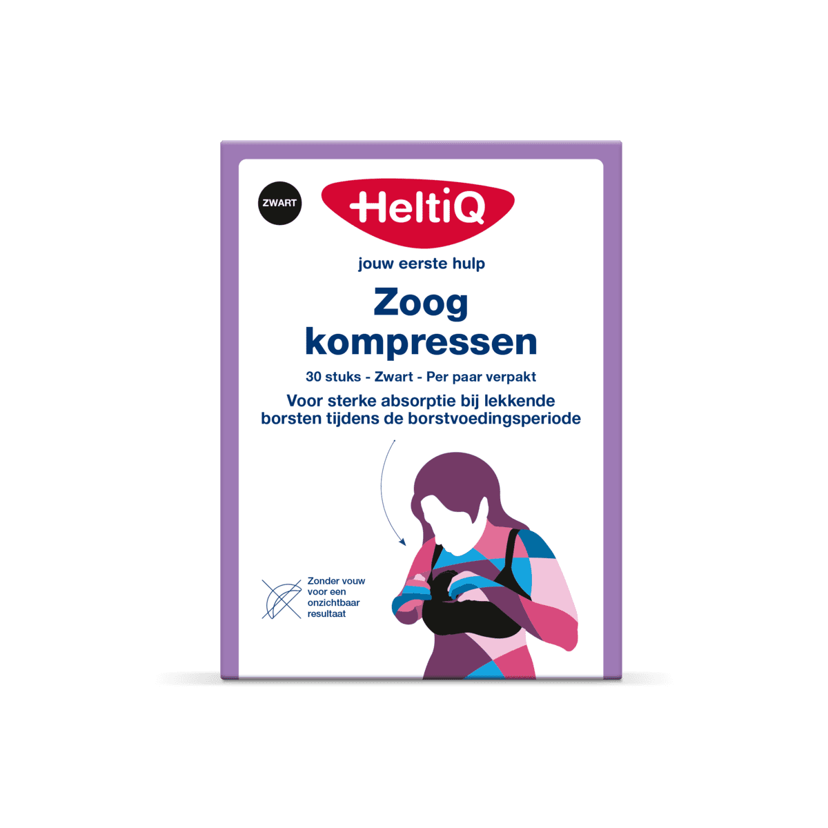 HeltiQ Zoogkompressen Zwart 30 - 30 stuks