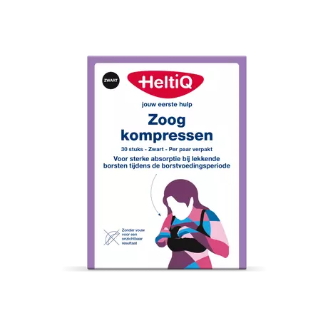 HeltiQ Zoogkompressen Zwart 30 stuks