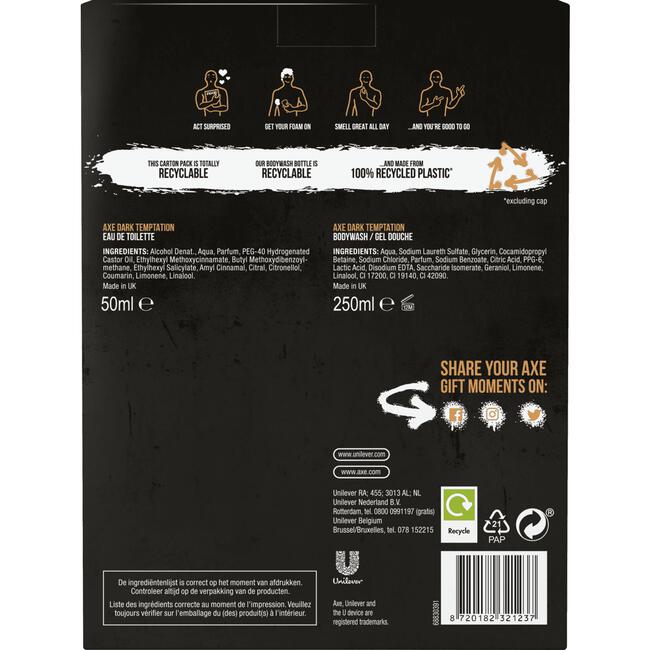 AXE Dark Temptation Geschenkset Eau de Toilette + Bodywash