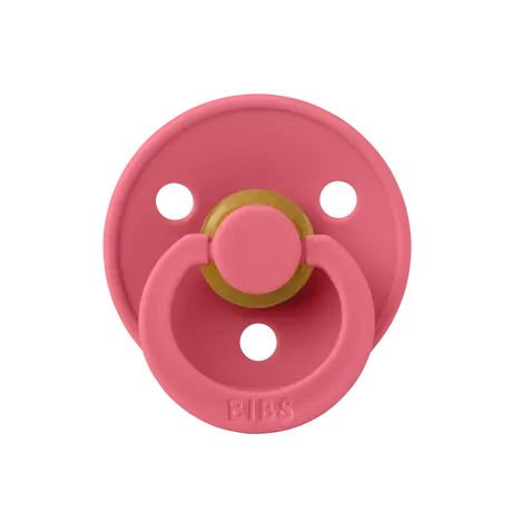 BIBS Colour Fopspeen Rond Latex Maat 2 Dusty Pink/Coral 2 stuks