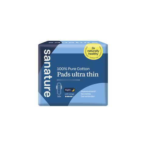 Sanature 100% Katoenen Maandverband Ultra Nacht 10 stuks