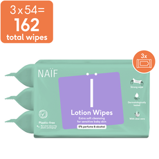 Naïf Plasticvrije Lotion Billendoekjes 3x54 stuks