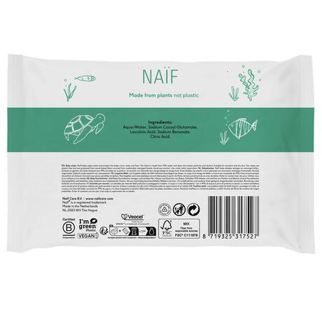 Naïf Plasticvrije Water Billendoekjes 54 stuks