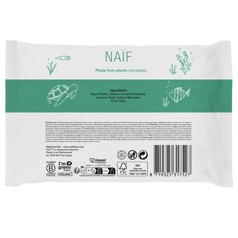 Naïf Plasticvrije Water Billendoekjes 54 stuks