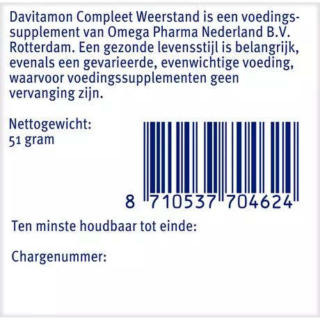 Davitamon Compleet Weerstand Vitamine C & D3 Dragees 100 stuks