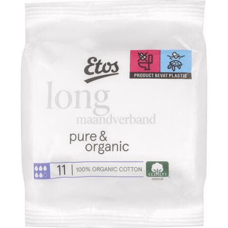 Etos Pure & Organic Ultra Long Maandverband 11 stuks
