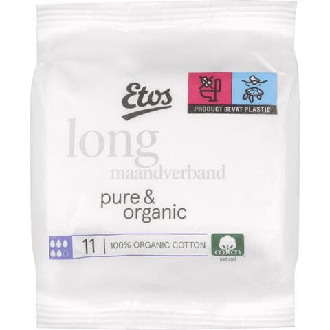 Etos Pure & Organic Ultra Long Maandverband 11 stuks