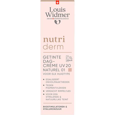 Louis Widmer Nutriderm Getinte Dagverzorging SPF20 Naturel 01 Zonder Parfum 30 ML