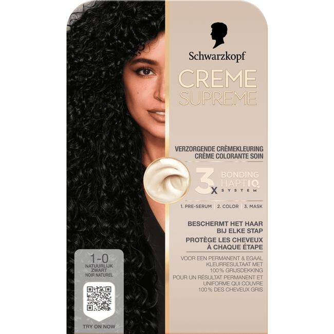 Schwarzkopf Creme Supreme Haarkleuring 1-0 Natuurlijk Zwart