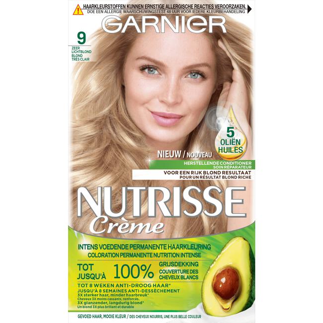 Garnier Nutrisse Crème Permanente Haarverf 9 Zeer Licht Blond