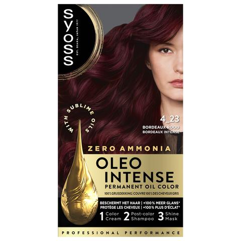Syoss Oleo Intense Permanente Haarkleuring 4-23 Bordeaux Rood/Bordeaux Intense