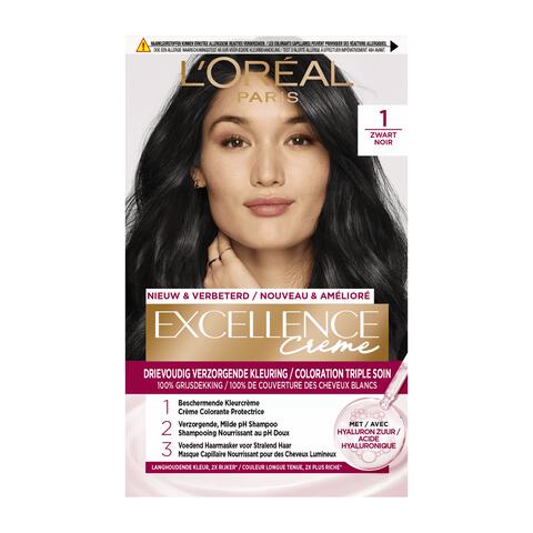 L'Oréal Paris Excellence Crème Permantente Haarverf 1 Intens Zwart